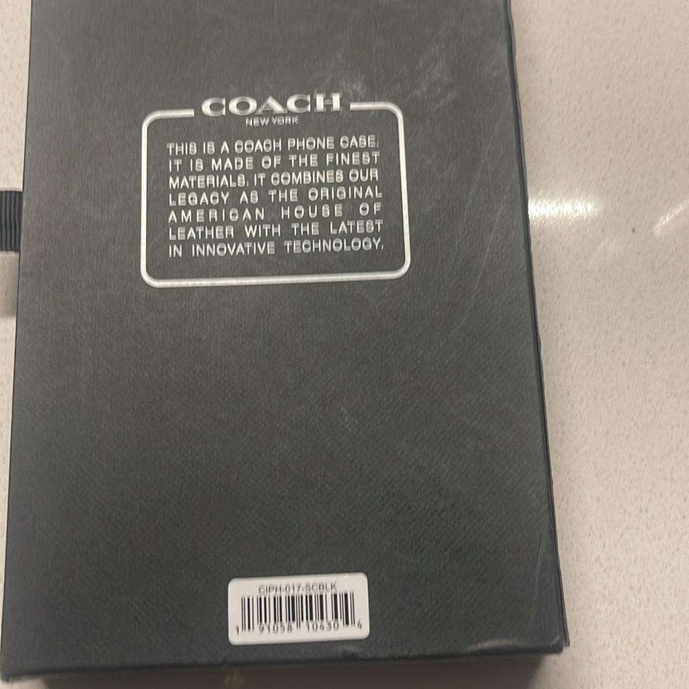 Coach Black Leather Phone Case